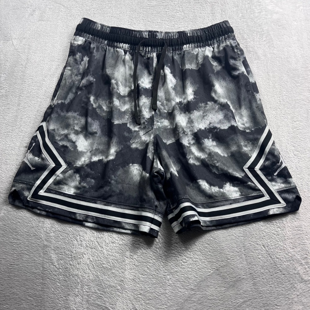 Jordan Sport Diamond Mesh Basketball Shorts Black White Cloud Tie Dye FD7649-010